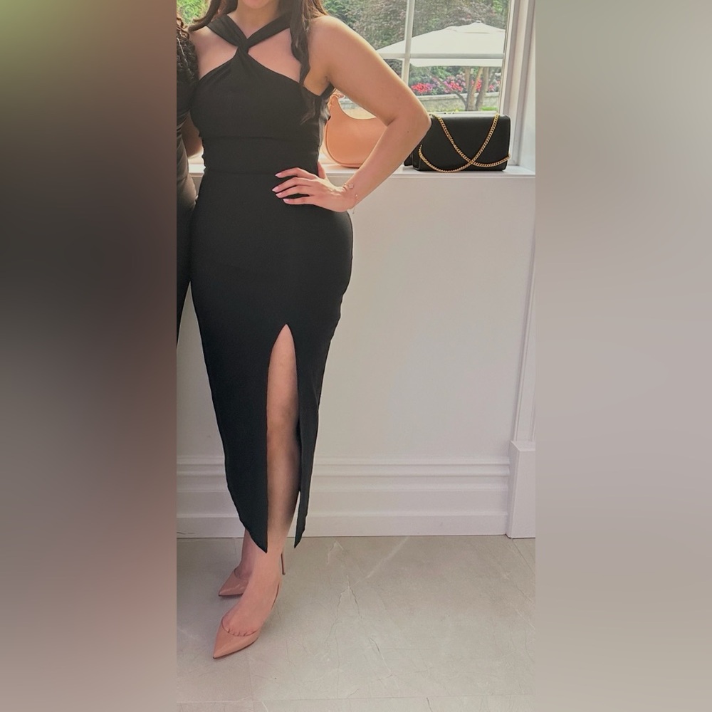 Vesper black midi dress